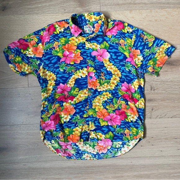 Jams World Other - JAMS WORLD Men’s L HULA RAYON HAWAIIAN Floral Tropical Y2K/90s ALOHA SHIRT*Z20